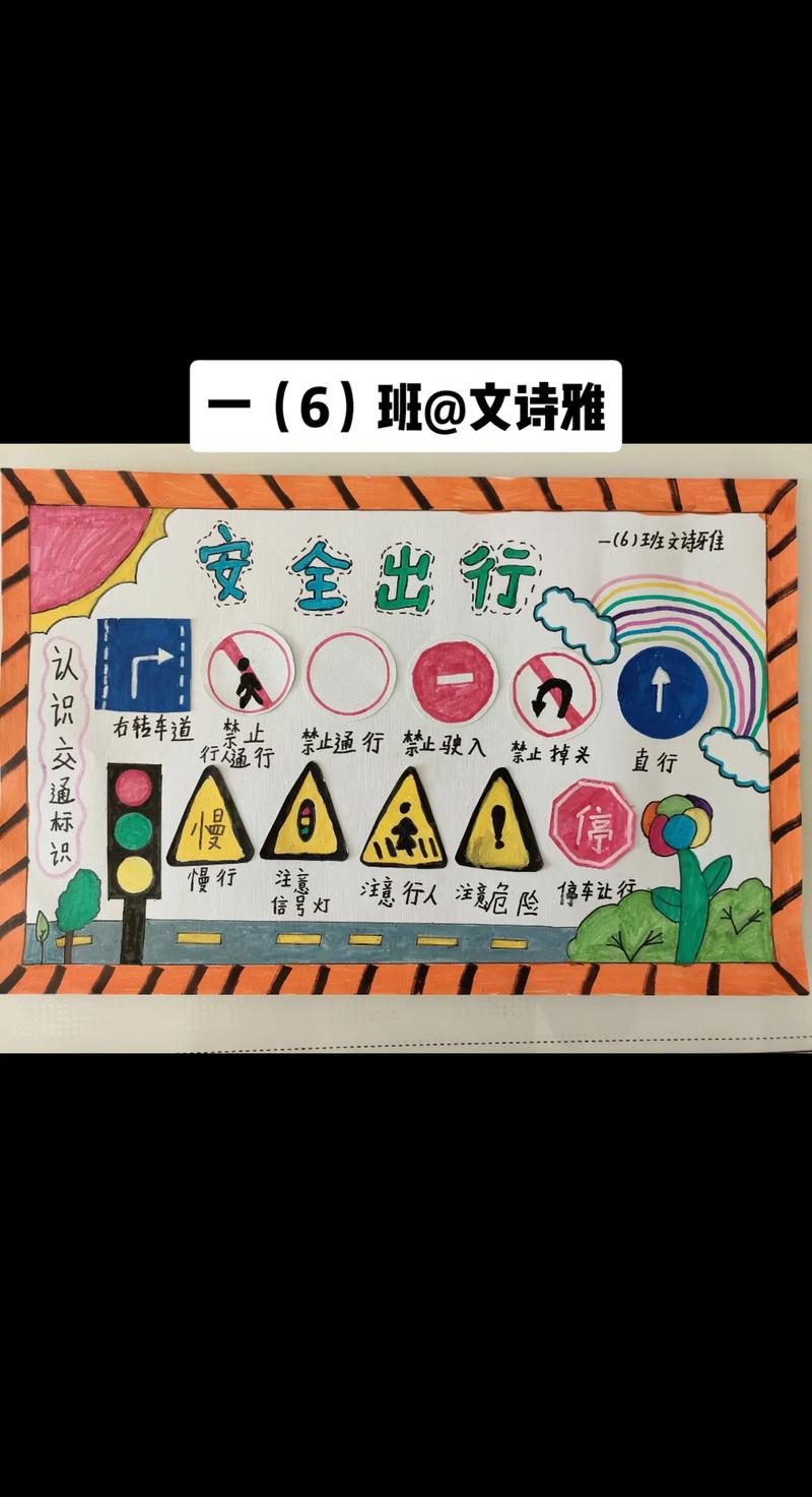 守规则除隐患安全出行绘画/遵守规则安全出行手抄报内容
